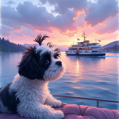AI-generated pet image with Space Needle