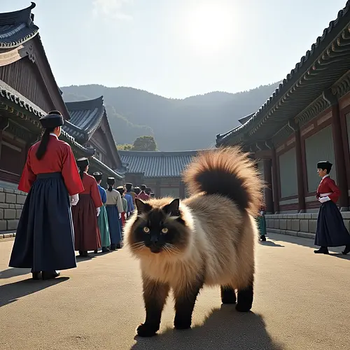 AI-generated pet image at Gyeongbokgung Palace