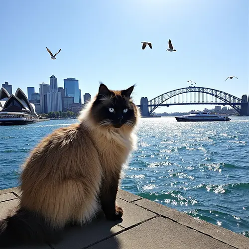 AI-generated pet image with Sydney Opera House