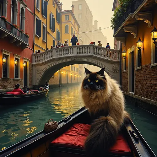 AI-generated pet image with Venice canals