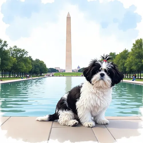 AI-generated pet image with US Capitol