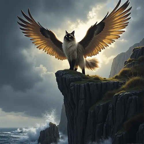 AI-generated griffin pet portrait