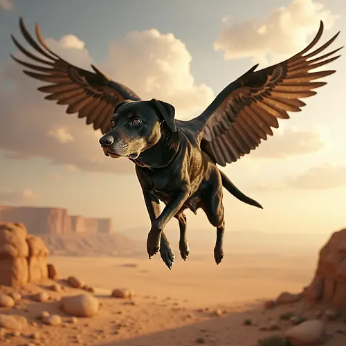 AI-generated griffin pet portrait