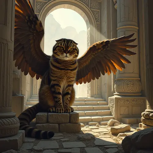 AI-generated griffin pet portrait