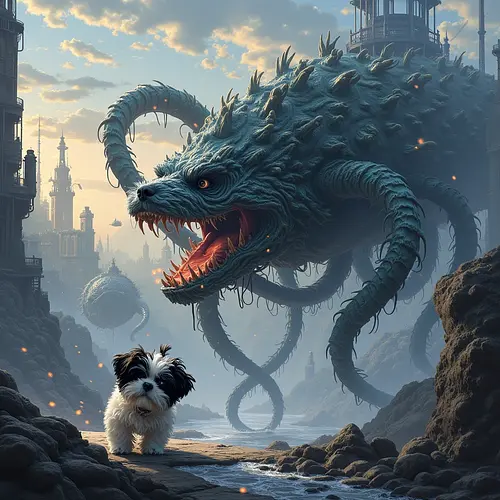 AI-generated kraken pet portrait