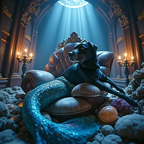 AI-generated mermaid pet portrait