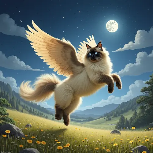 AI-generated pegasus pet portrait
