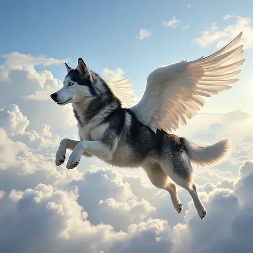 AI-generated pegasus pet portrait