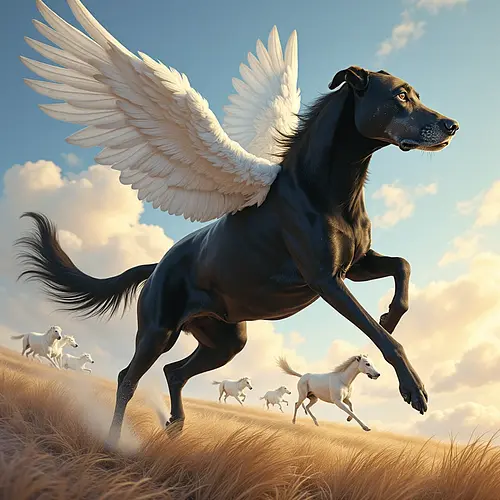 AI-generated pegasus pet portrait