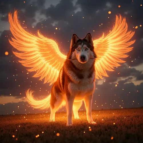 AI-generated phoenix pet portrait