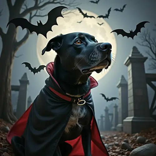 AI-generated vampire pet portrait