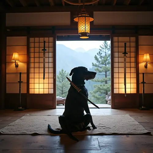 AI image of a pet in Samurai Japan