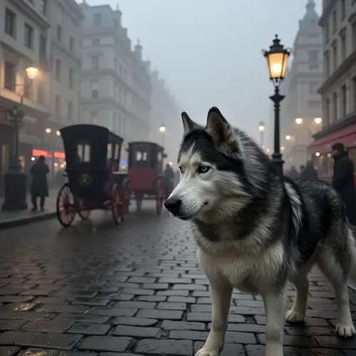 AI image of a pet in Victorian London