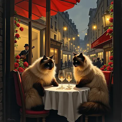 AI pet image with romantic anniversary theme