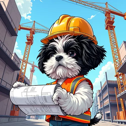 AI image of a pet dressed for their first job