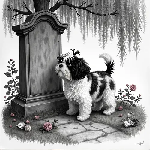 AI pet image with a peaceful memorial theme