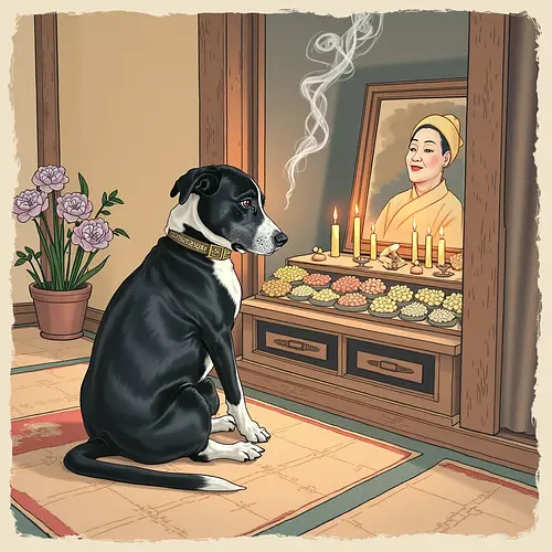AI pet image with a peaceful memorial theme