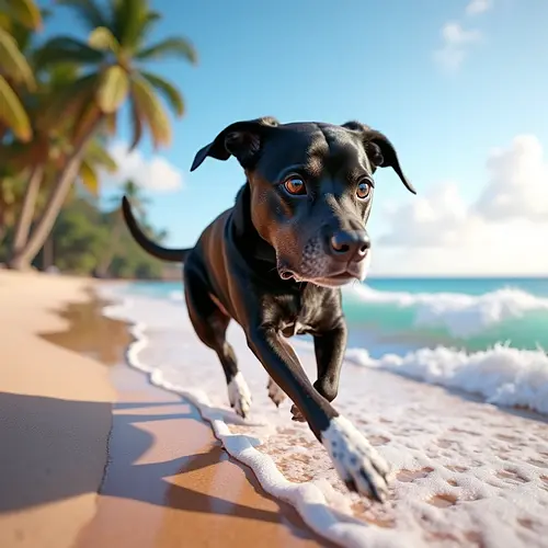 AI image of a pet on a beach
