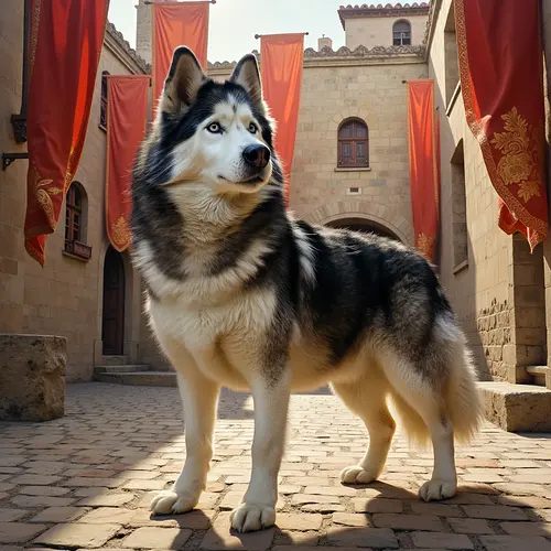 AI image of a pet in castle grounds