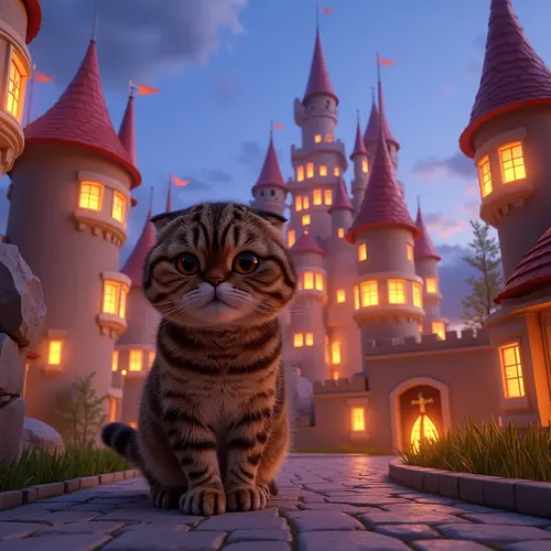 AI image of a pet in castle grounds