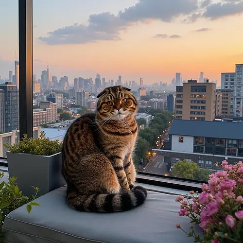 AI image of a pet in city skyline
