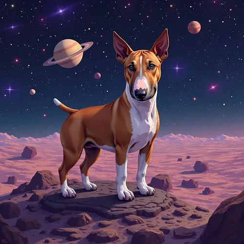 AI image of a pet in outer space