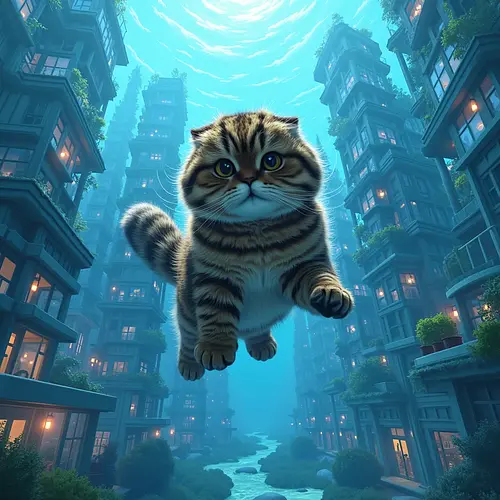 AI image of a pet underwater