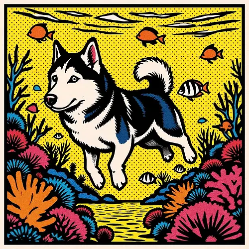 AI image of a pet underwater