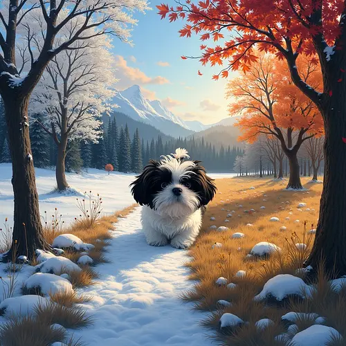 AI-generated seasonal pet portrait