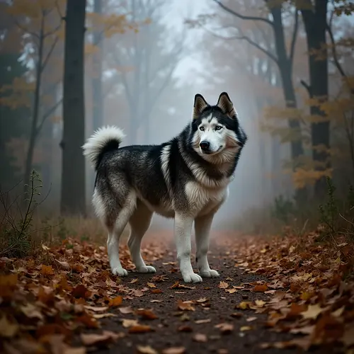AI-generated autumn pet portrait