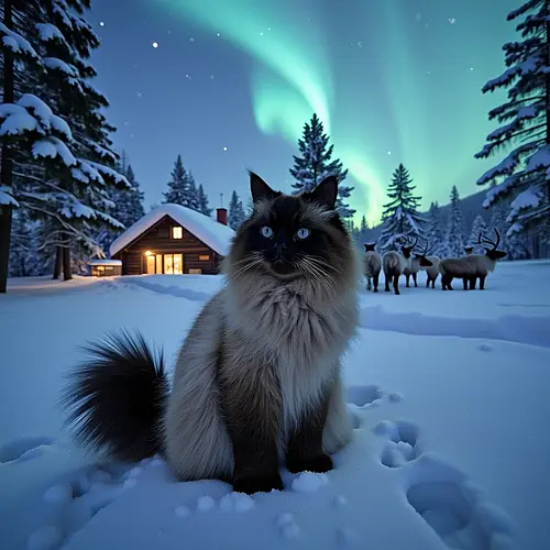 AI-generated Christmas pet portrait