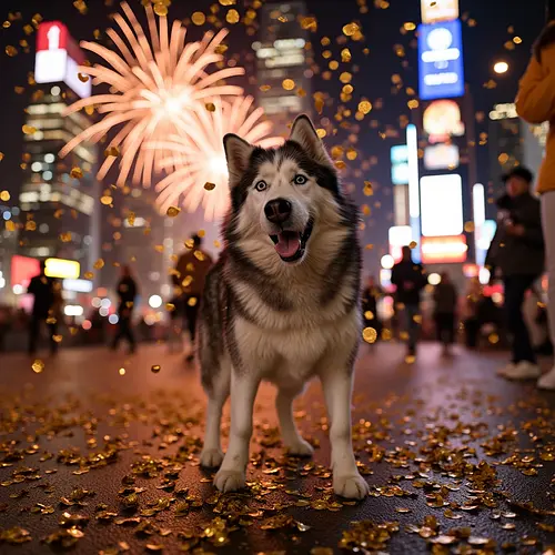 AI-generated New Year's pet portrait
