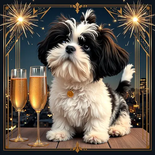 AI-generated New Year's pet portrait
