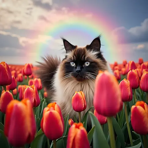 AI-generated spring pet portrait