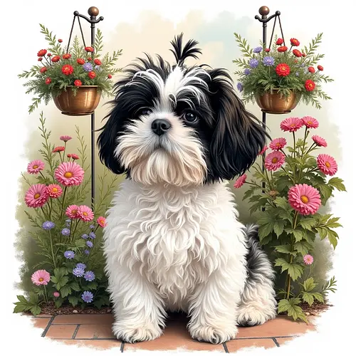AI-generated spring pet portrait