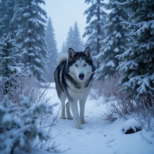 AI-generated winter pet portrait
