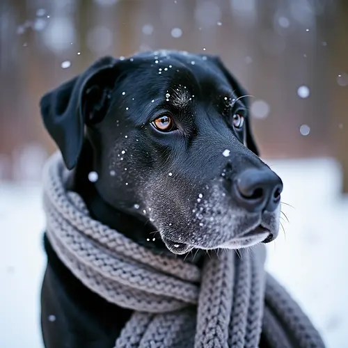 AI-generated winter pet portrait