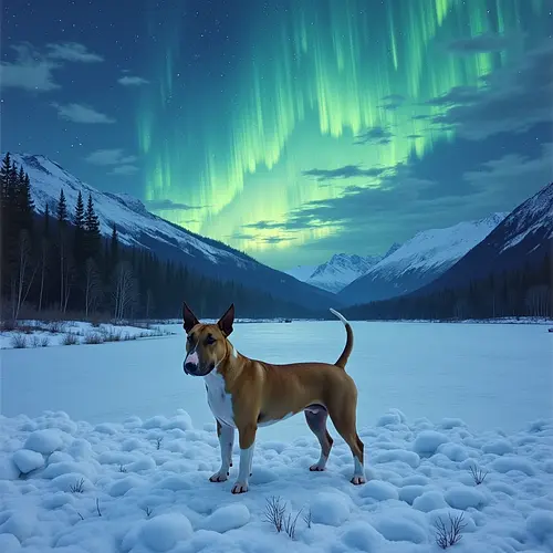 AI-generated winter pet portrait