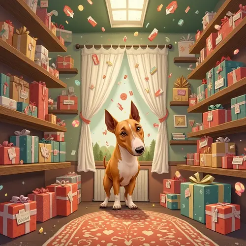 AI pet art being unwrapped as a gift