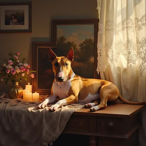 AI pet memorial portrait in soft frame