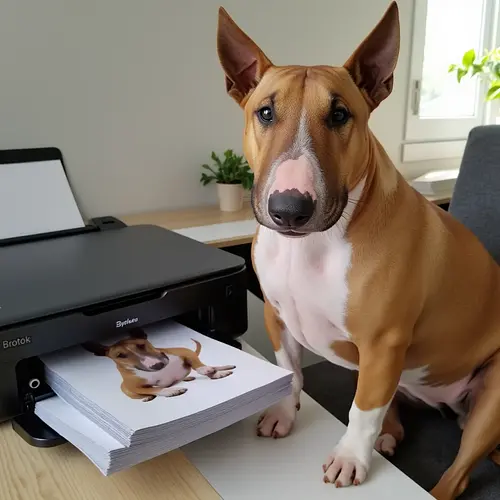 AI pet portrait printed at home