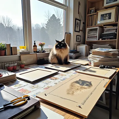 AI pet portrait printed at home