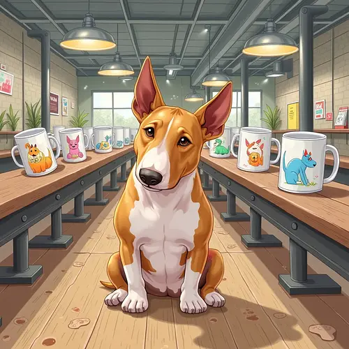 AI pet art printed on mug and poster