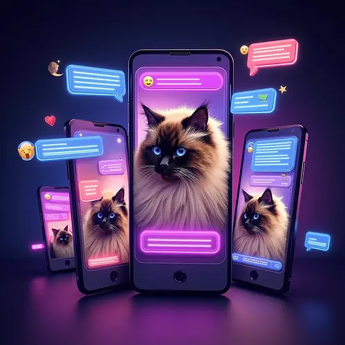 AI pet art shared on smartphone